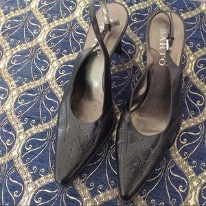 Franco Sarto black slingback heels